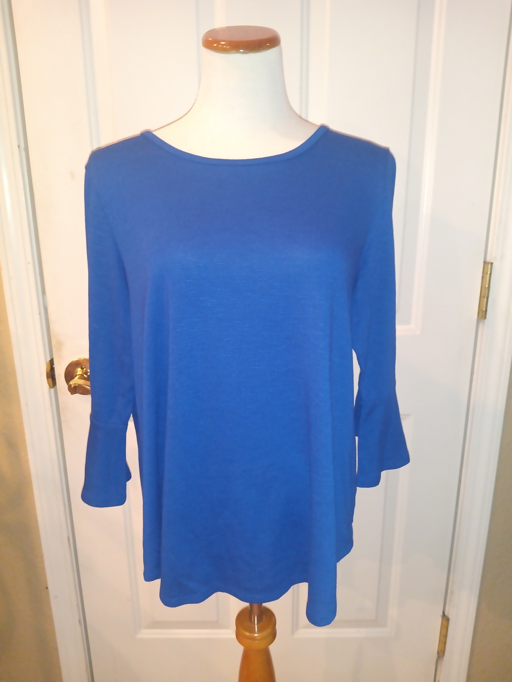 Royal Blue Bell-Sleeve Soft & Comfy Top